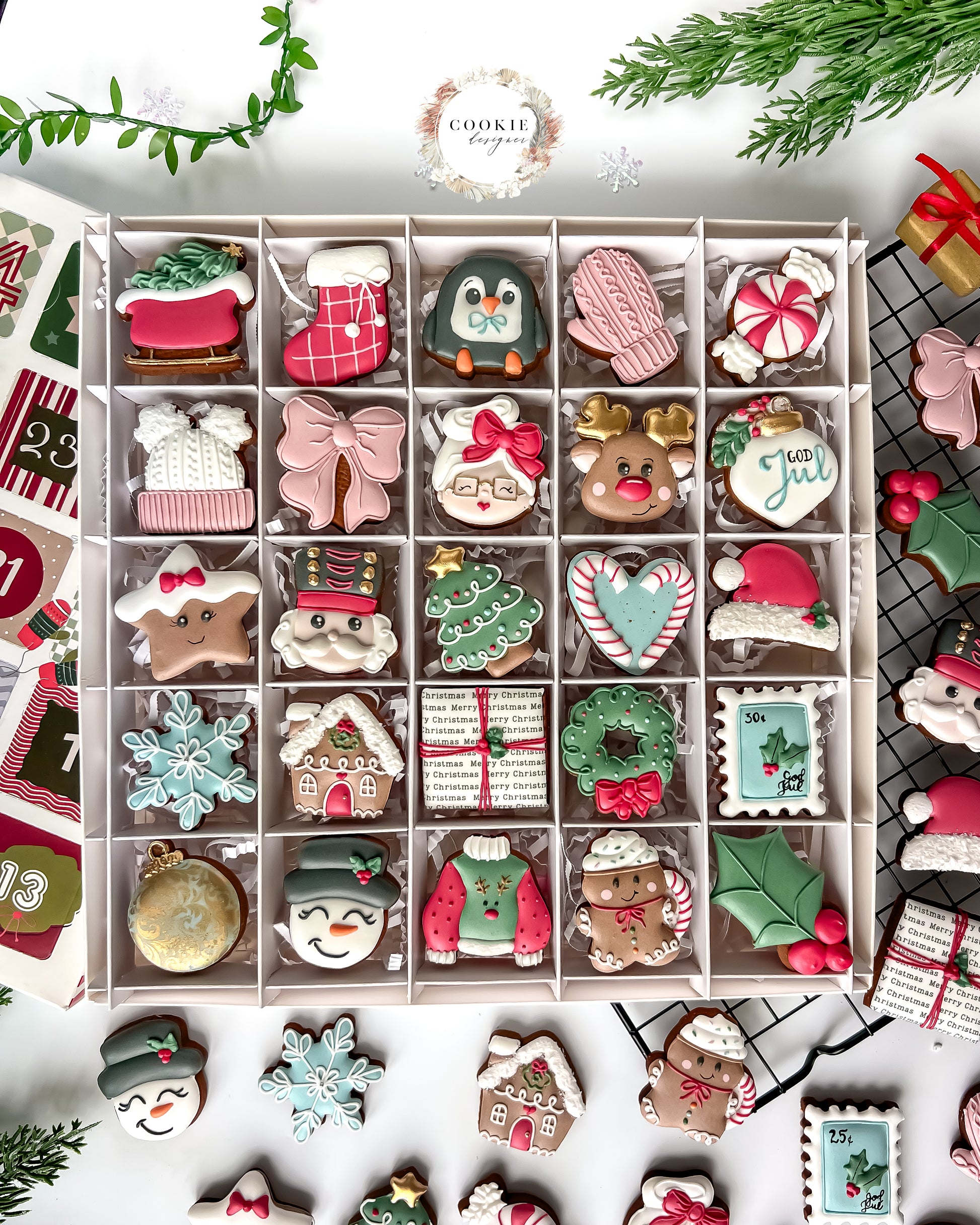 cookieskalender, pepperkakekalender, julekalender, adventskalender,, biscuits, gift idea, Christmas spirit, countdown, holiday treats, Norwegian Christmas, bakery