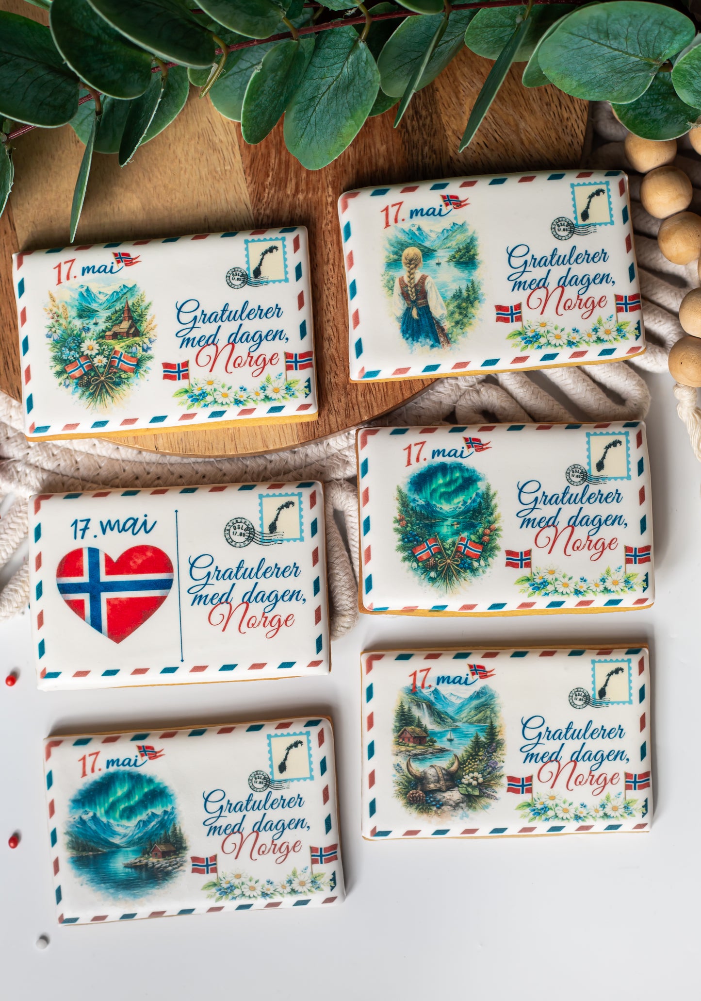 17. mai cookie - Postkort-kjeks