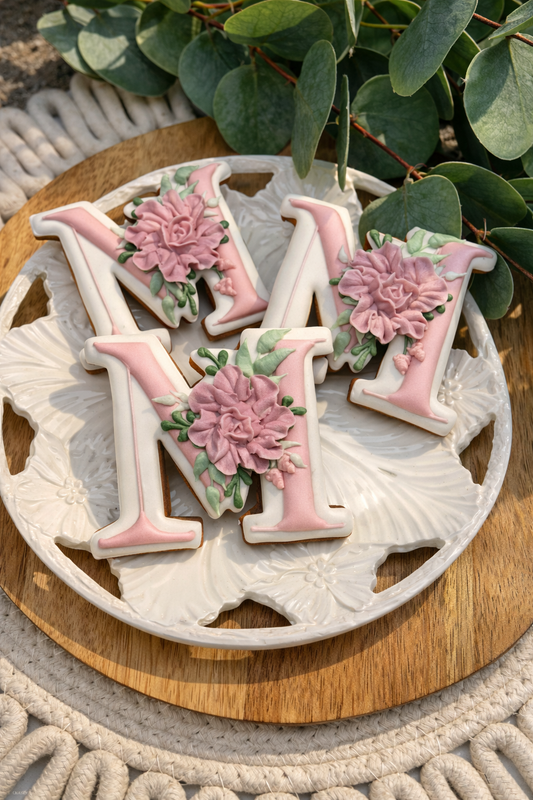 Kjeks Bokstav med blomster