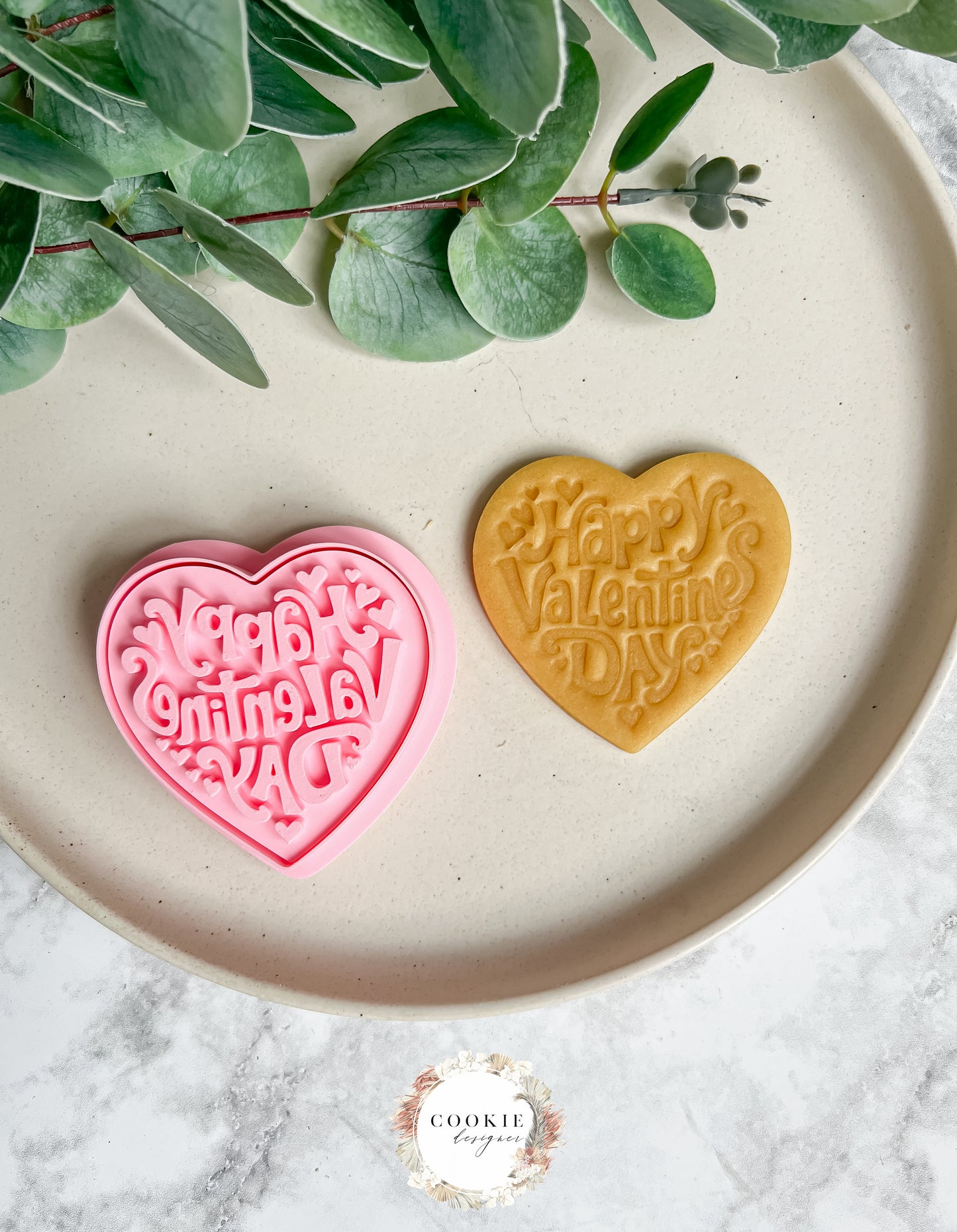 Happy Valentines Day Stempel + Utstikker - Utstikkersett