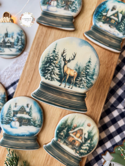 Julekjeks Snøkule med elg