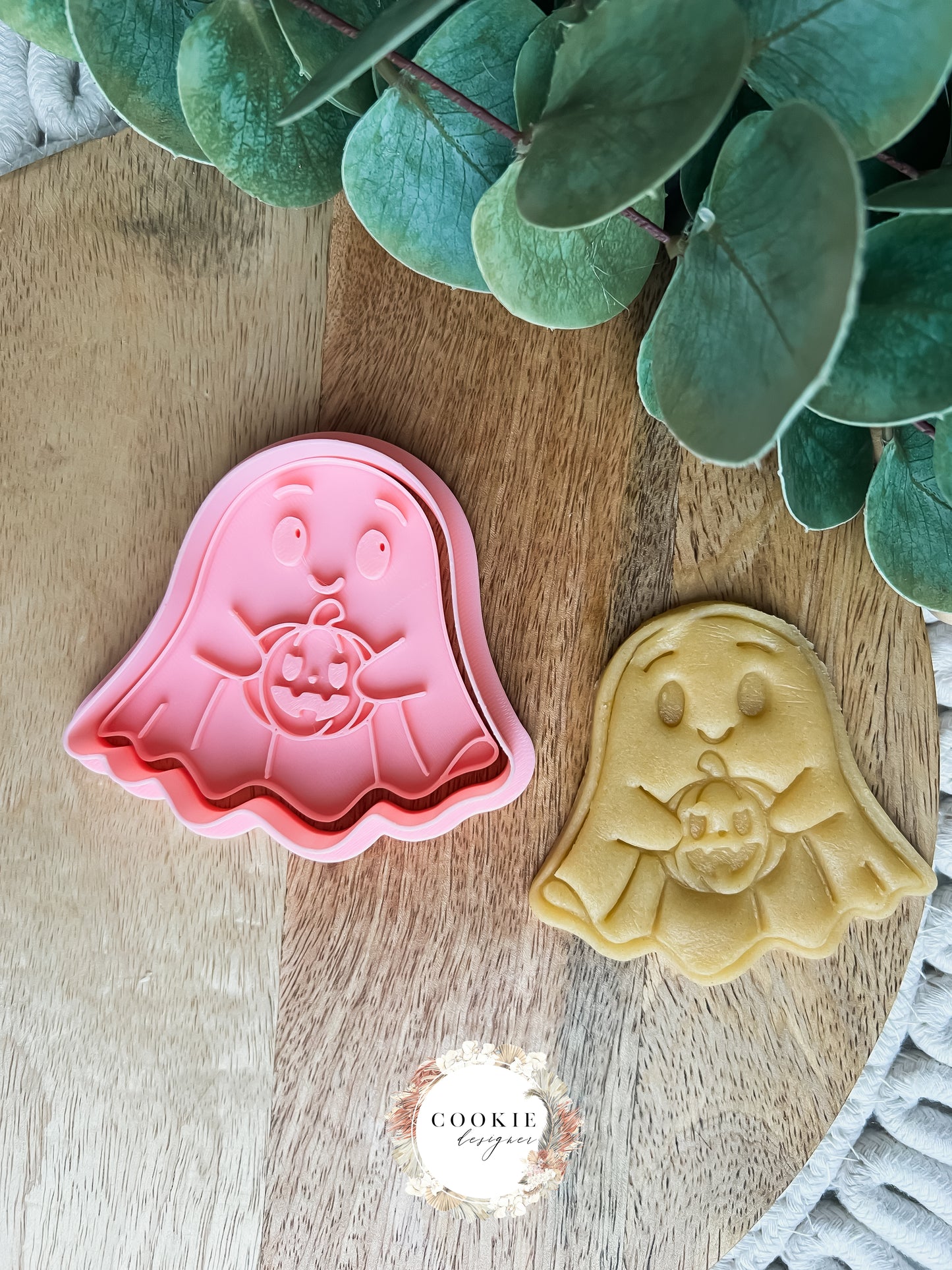 Spøkelse med gresskar Halloween Stempel + Utstikker - Utstikkersett