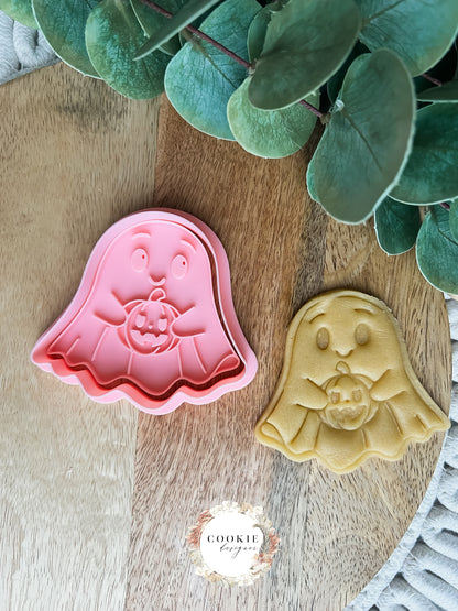 Spøkelse med gresskar Halloween Stempel + Utstikker - Utstikkersett