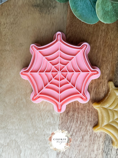 Spindelvev Stempel + Halloween Utstikker - Utstikkersett