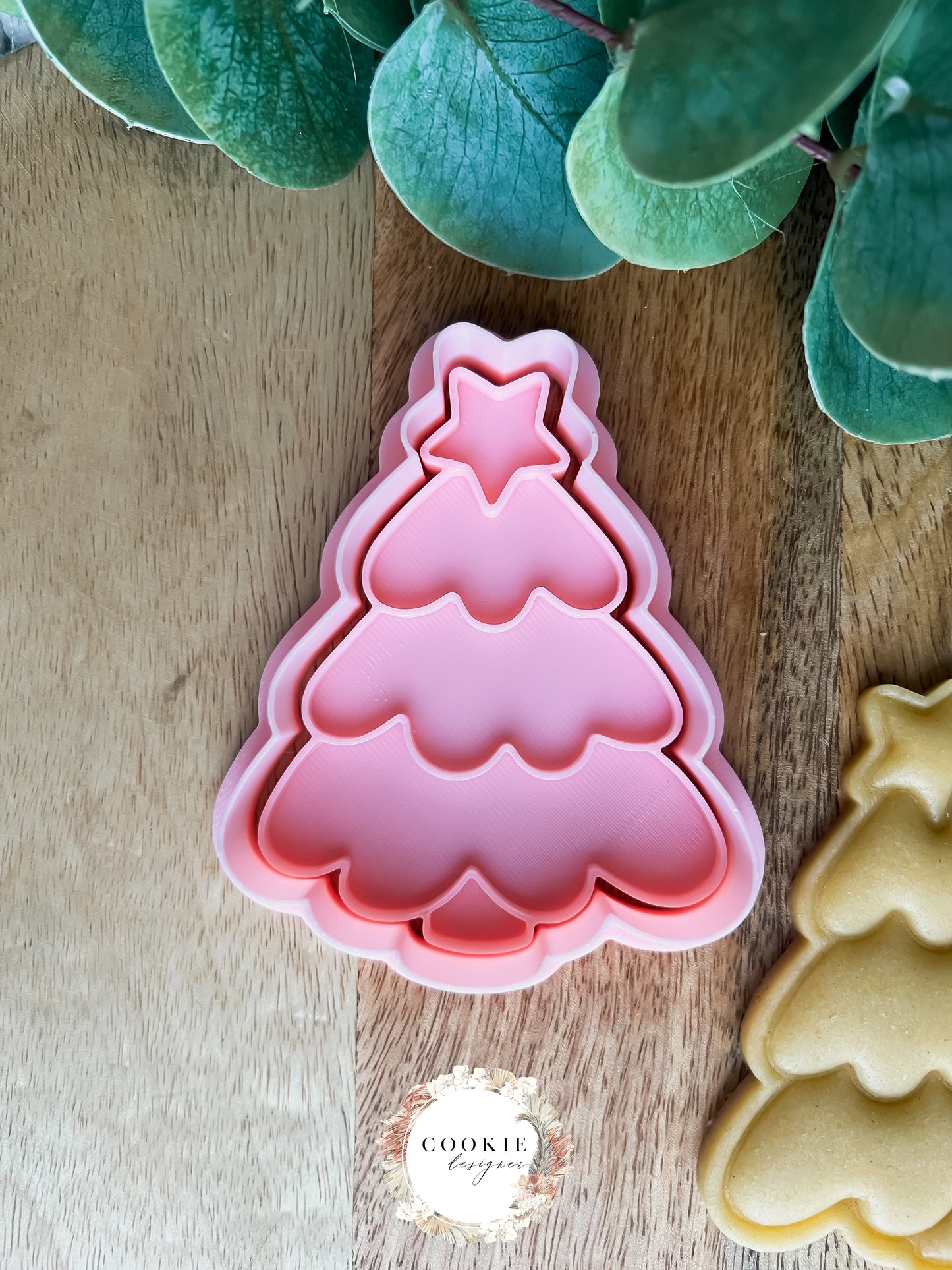 Juletre Stempel + Utstikker - Utstikkersett