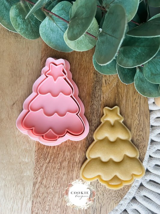 Juletre Stempel + Utstikker - Utstikkersett