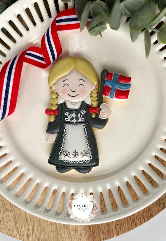 Utstikker Jente med flagg 17.Mai