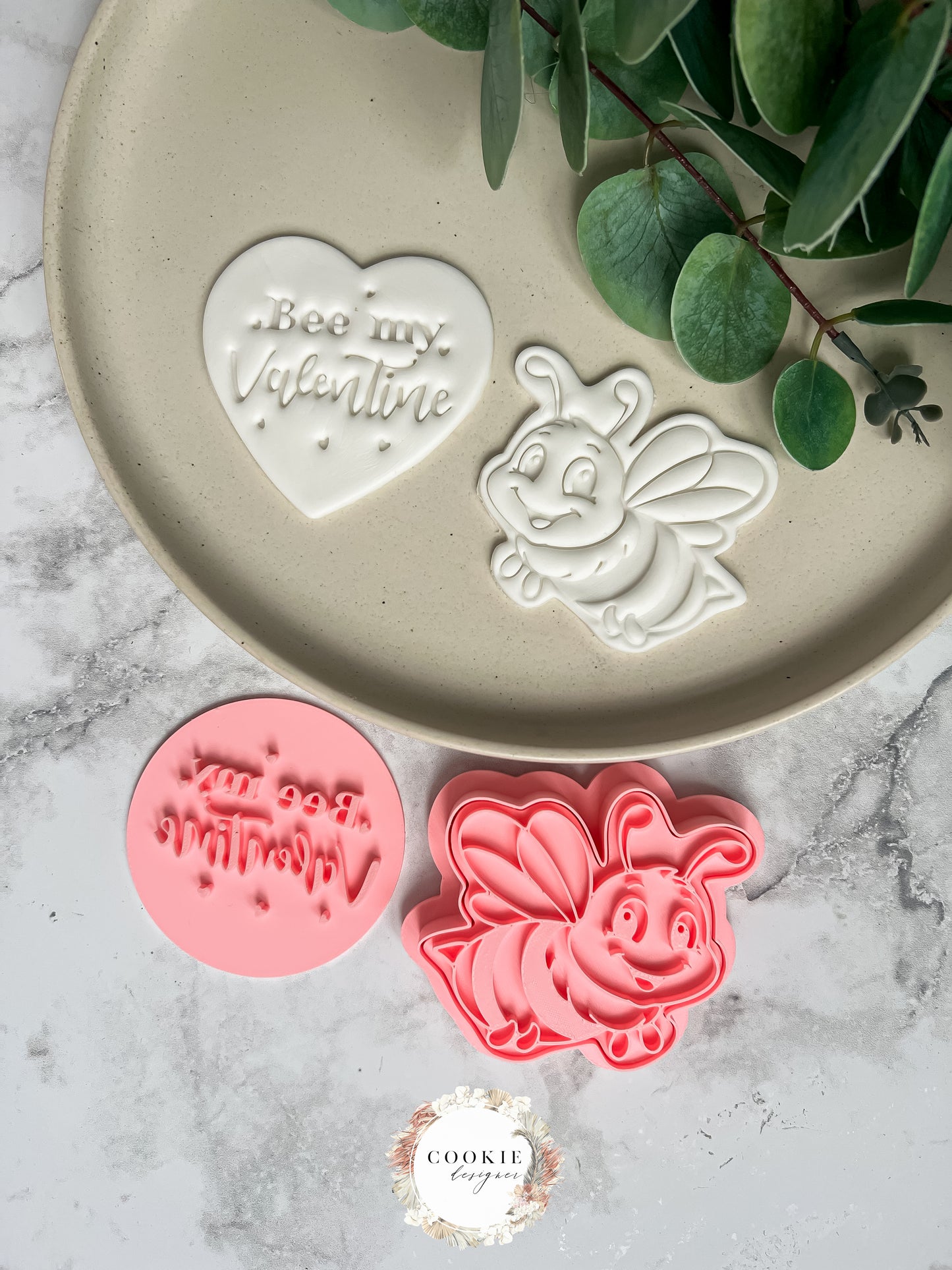 Bie + Bee my Valentine - Stempel + Utstikker - Utstikkersett