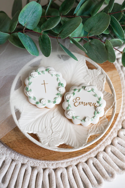 Cookie med navn & blomster