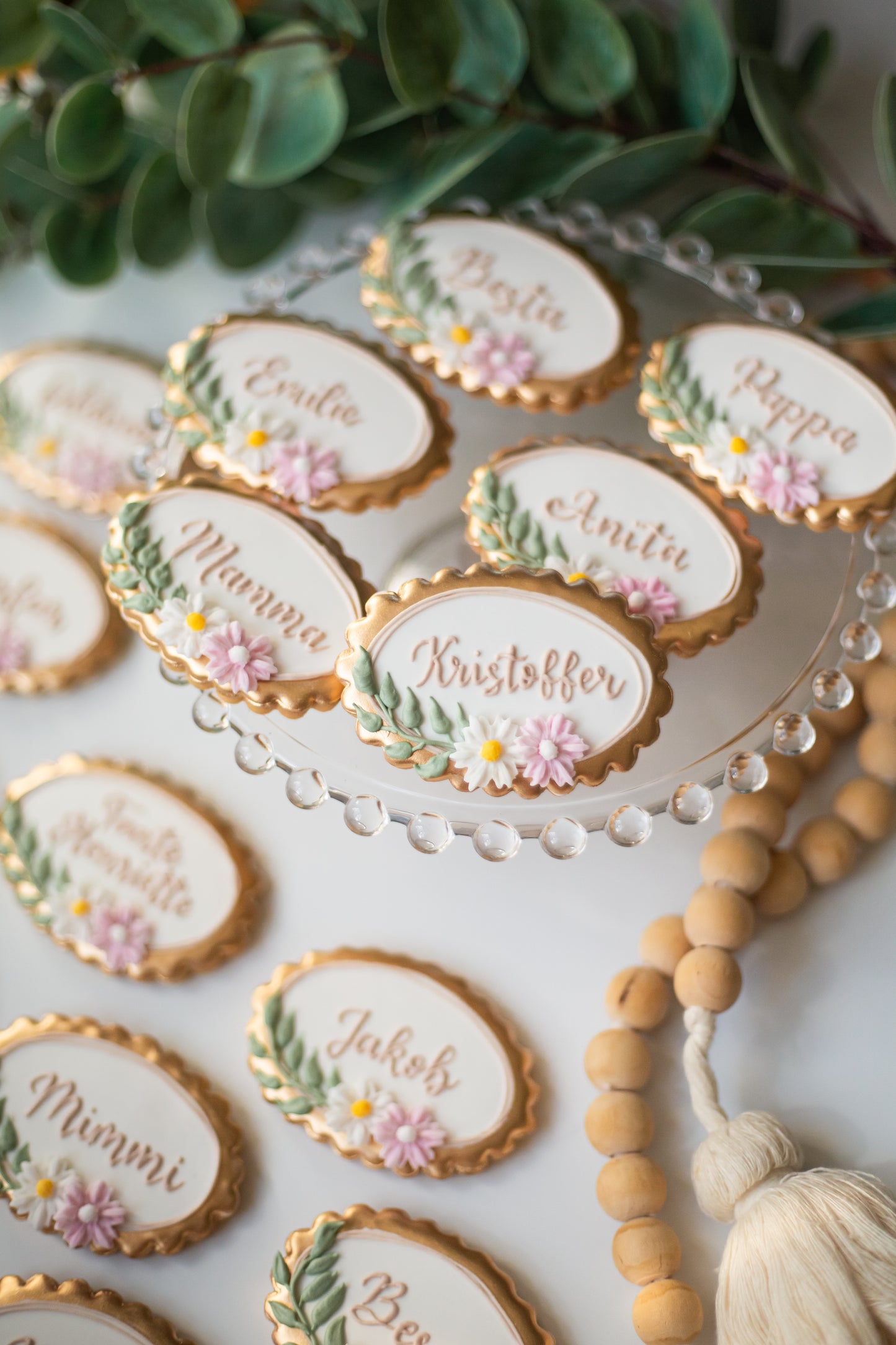 Bordkort Cookie med blomster