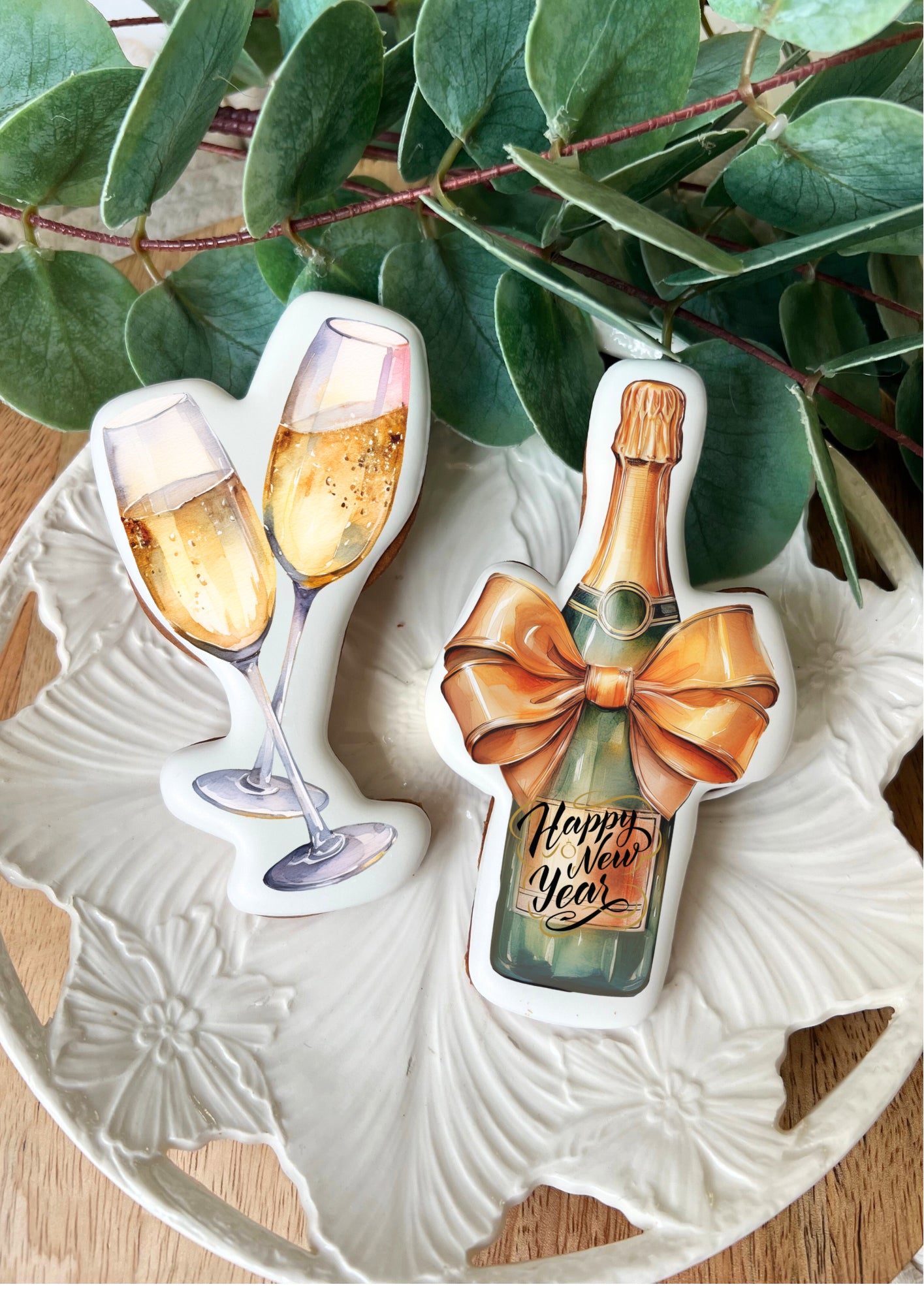 Nyttårskjeks Champagne & Glass