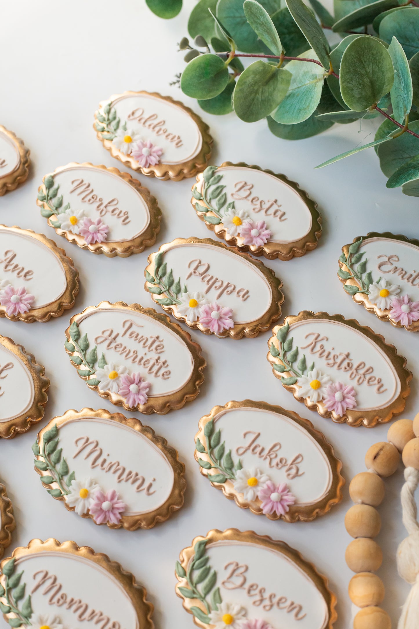 Bordkort Cookie med blomster