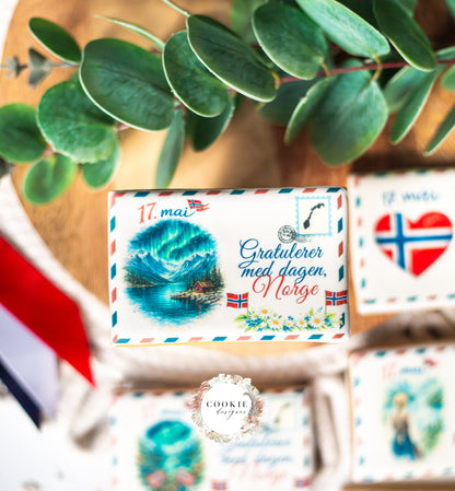17. mai cookie - Postkort-kjeks