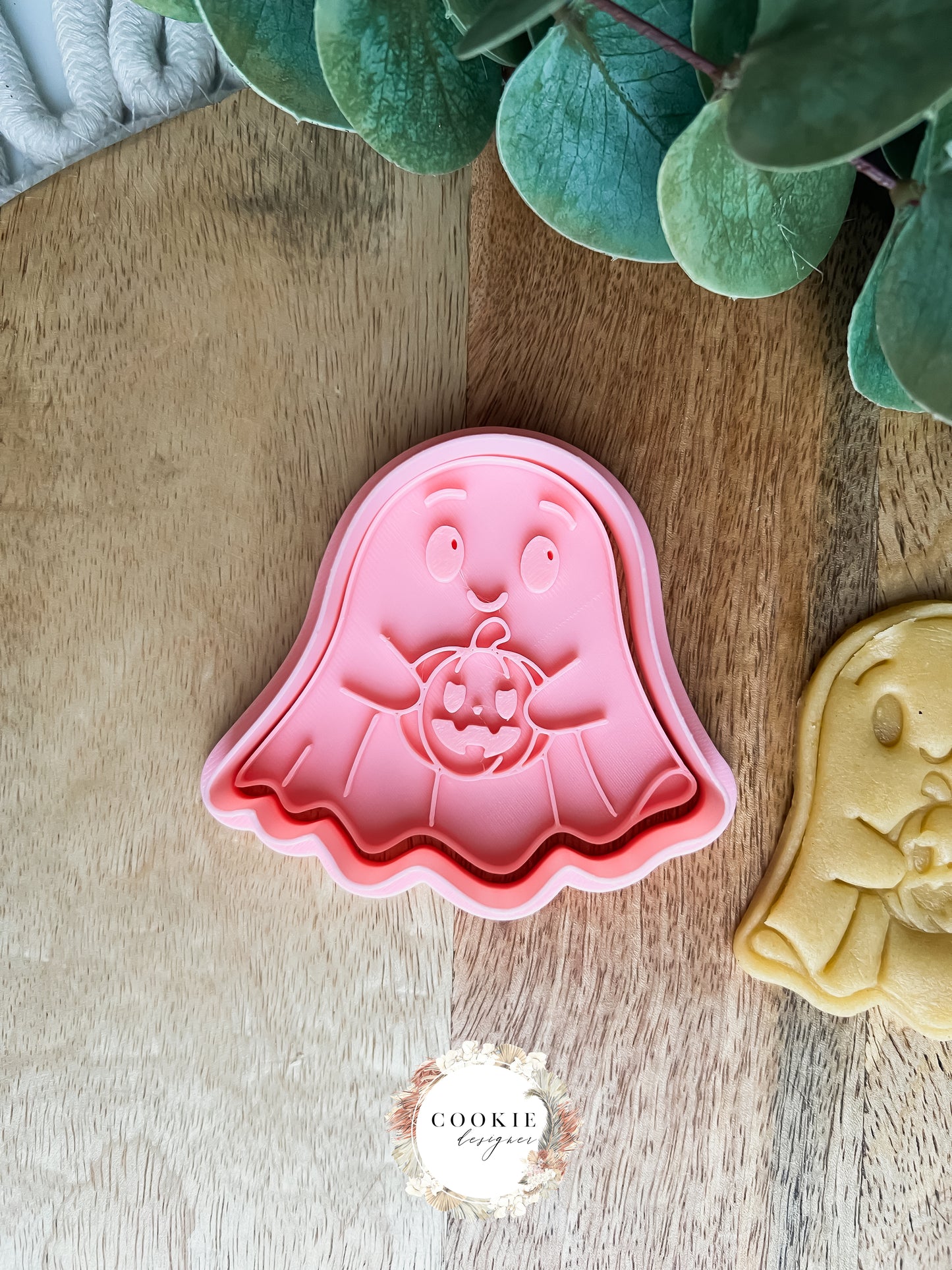 Spøkelse med gresskar Halloween Stempel + Utstikker - Utstikkersett