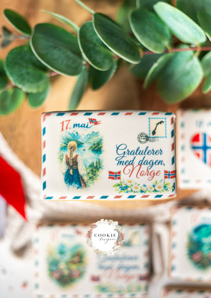 17. mai cookie - Postkort-kjeks