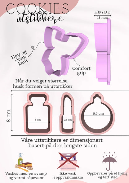 3 x Julekule Stempel + Utstikker - Utstikkersett