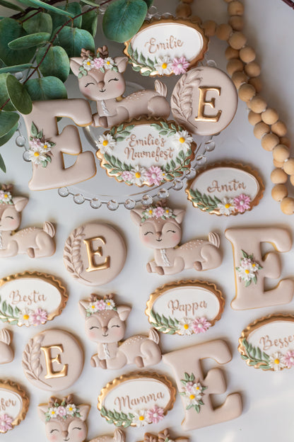 Bordkort Cookie med blomster