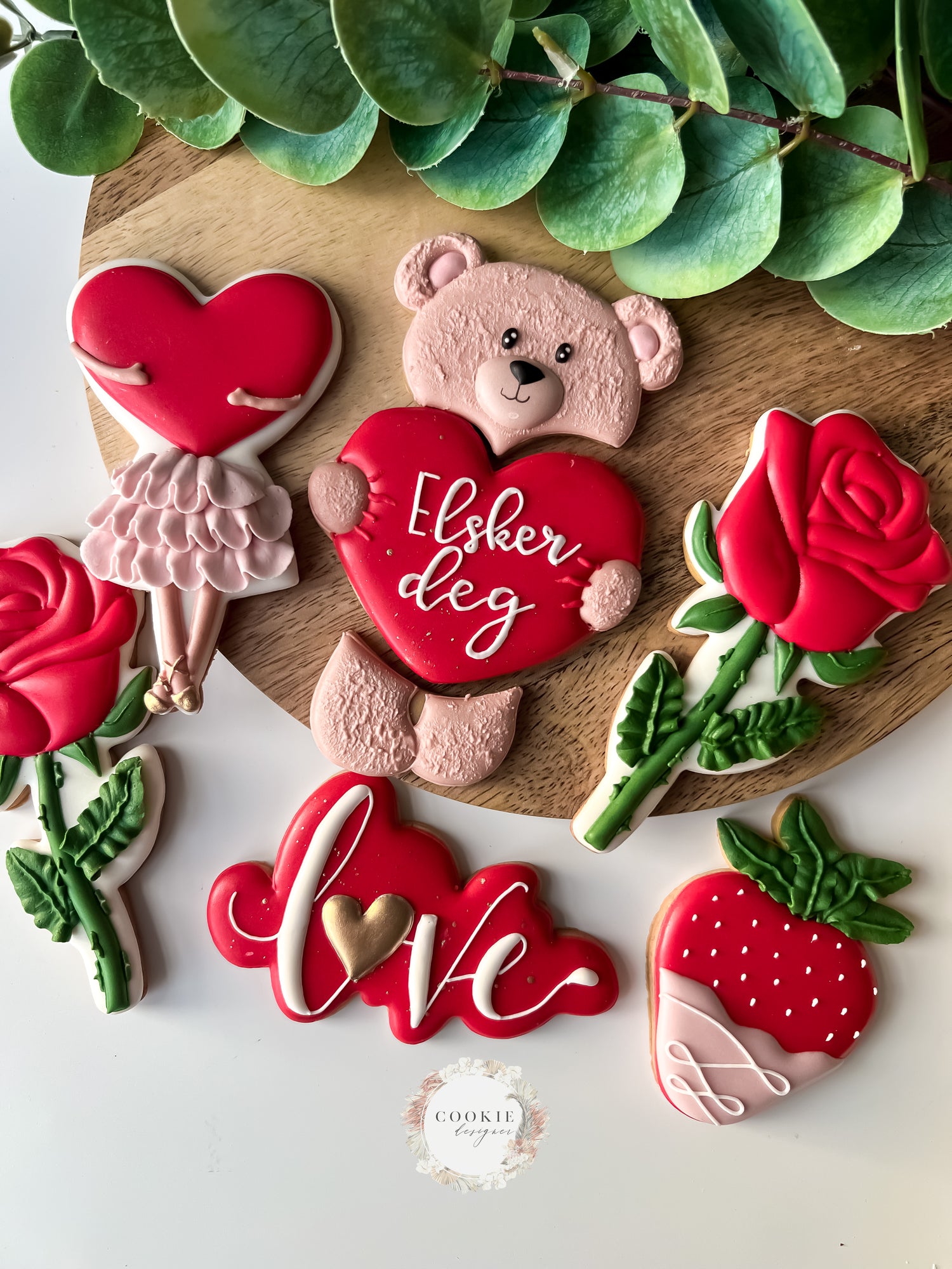 valentines day cookies teddybear kjeks.JPG